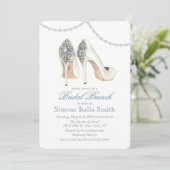 Hoge hak schoen couture bruids brunch uitnodiging (Staand voorkant)