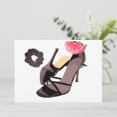 Hoge Hak Schoen Couture Bruidsdouche Uitnodiging (Staand voorkant)