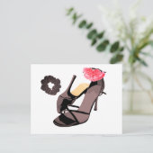 Hoge Hak Schoen Couture Bruiloft Uitnodiging (Staand voorkant)