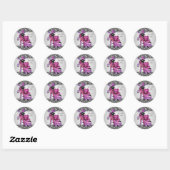 Hoge Hak Schoen Hot Roze Zebra Stickers (Vel)