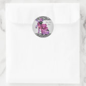 Hoge Hak Schoen Hot Roze Zebra Stickers (Tas)