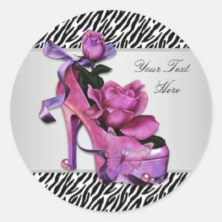 Hoge Hak Schoen Hot Roze Zebra Stickers