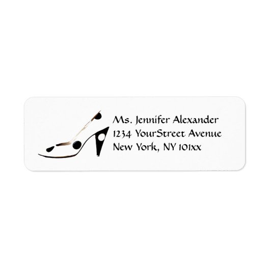 Hoge hak schoen liefhebber etiket (Voorkant)