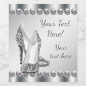 Hoge hak schoen wijn fles etiketten (Enkel label)