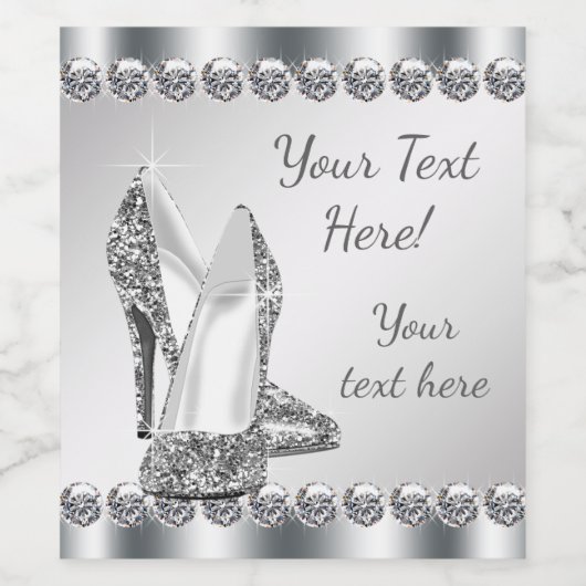 Hoge hak schoen wijn fles etiketten (Enkel label)