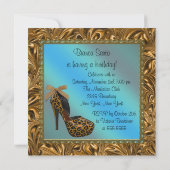 Hoge Hak Schoenen Dames Luipaard Goud 50e Verjaard Kaart (Achterkant)