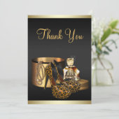 Hoge hak schoenen Leopard Gold dank je kaart (Staand voorkant)