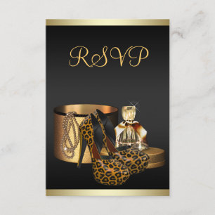 Hoge hak schoenen Leopard Gold RSVP Kaartje