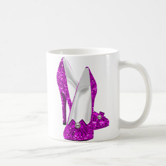 Hoge Hak Schoenen Stiletto Glitter Roze Koffiemok