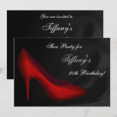 Hoge hak schoenen verjaardagsfeestje kaart (Voorkant / Achterkant)