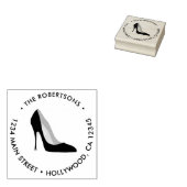 Hoge hak stiletto retour adres rubberen stempel (Gestempeld)