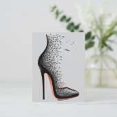 Hoge Hak Vogels Wall Art – Surrealistische Mode Sc Briefkaart (Staand voorkant)