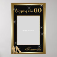 Hoge Hakken 60e Verjaardag Foto Prop Frame Goud