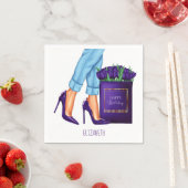 Hoge hakken boodschappentas Happy Birthday Servet (Insitu)