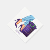 Hoge hakken boodschappentas Happy Birthday Servet (Hoek)