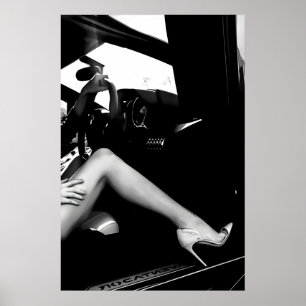 Hoge Hakken in Auto Zwart en Wit Print Luxe