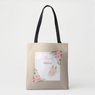 Hoge Hakken Ivoren Parels Roze Rozen Bruiloft Fees Tote Bag