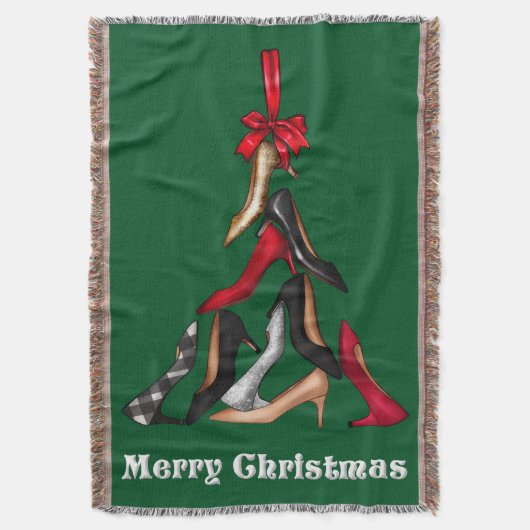 Hoge hakken kerstboom gooien deken (Voorkant Verticaal)