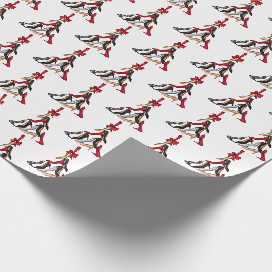 Hoge hakken kerstboom inpakpapier (Hoek)