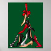 Hoge hakken kerstboom Poster (Voorkant)
