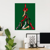 Hoge hakken kerstboom Poster (Thuiskantoor)