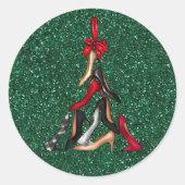 Hoge hakken kerstboom Stickers (Voorkant)
