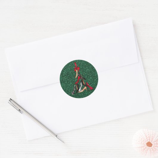 Hoge hakken kerstboom Stickers (Envelop)