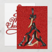 Hoge hakken kerstboom Wenskaart Feestdagenkaart (Voorkant / Achterkant)