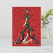 Hoge hakken kerstboom Wenskaart Feestdagenkaart (Staand voorkant)