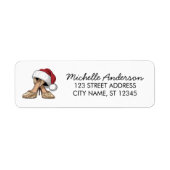 Hoge Hakken Kerstman Hoed Kerst Retouradres Etiket (Voorkant)