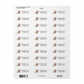 Hoge Hakken Kerstman Hoed Kerst Retouradres Etiket (Full Sheet)