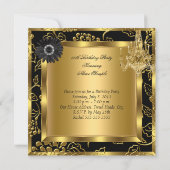 Hoge Hakken Kroonluchter Kant Korset Zwart Goud Kaart (Achterkant)