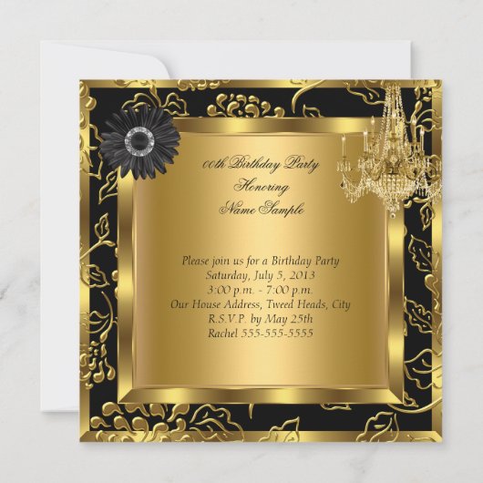 Hoge Hakken Kroonluchter Kant Korset Zwart Goud Kaart (Achterkant)