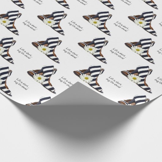 hoge hakken met mode met strips cadeaupapier (Hoek)