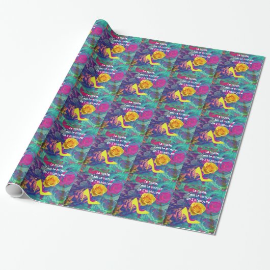 Hoge hakken, mode quote cadeaupapier (Uitgerold)