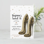 Hoge hakken Mode Schoenen Glam Beauty Sweet 16 Kaart (Staand voorkant)