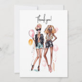 Hoge hakken op de zwarte krullaardoppervlakte bedankkaart (Voorkant)