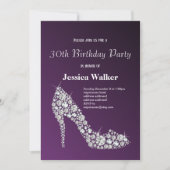 hoge hakken paarse elegante verjaardag kaart (Voorkant)
