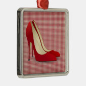 hoge hakken rood metalen ornament (Rechts)