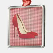 hoge hakken rood metalen ornament (Links)