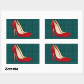 hoge hakken rood rechthoekige sticker (Vel)