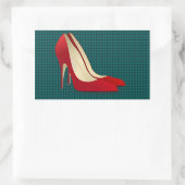 hoge hakken rood rechthoekige sticker (Tas)