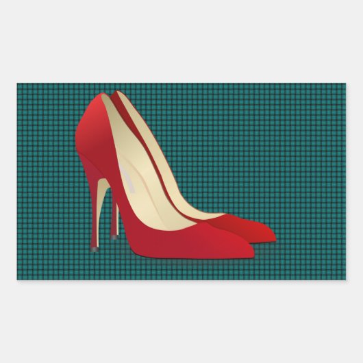 hoge hakken rood rechthoekige sticker (Voorkant)