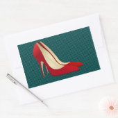 hoge hakken rood rechthoekige sticker (Envelop)