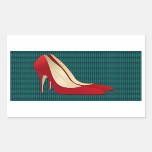 hoge hakken rood rechthoekige sticker