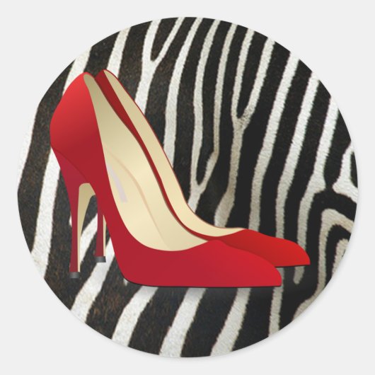 hoge hakken rood ronde sticker (Voorkant)