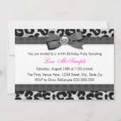 Hoge Hakken & Roze Luipaard Verjaardagsfeestje Kaart (Achterkant)