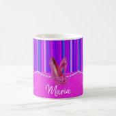 Hoge Hakken Roze Paarse Streep Mok (Center)