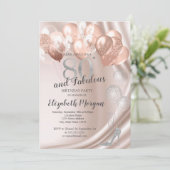 Hoge hakken, Rozen gouden ballonnen 80ste verjaard Kaart (Staand voorkant)