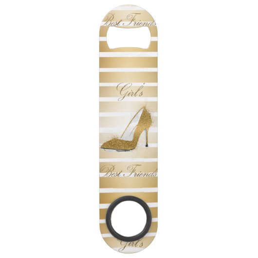  hoge hakken schoen "Meisjes beste vrienden" Speed Flessenopener (Voorkant)